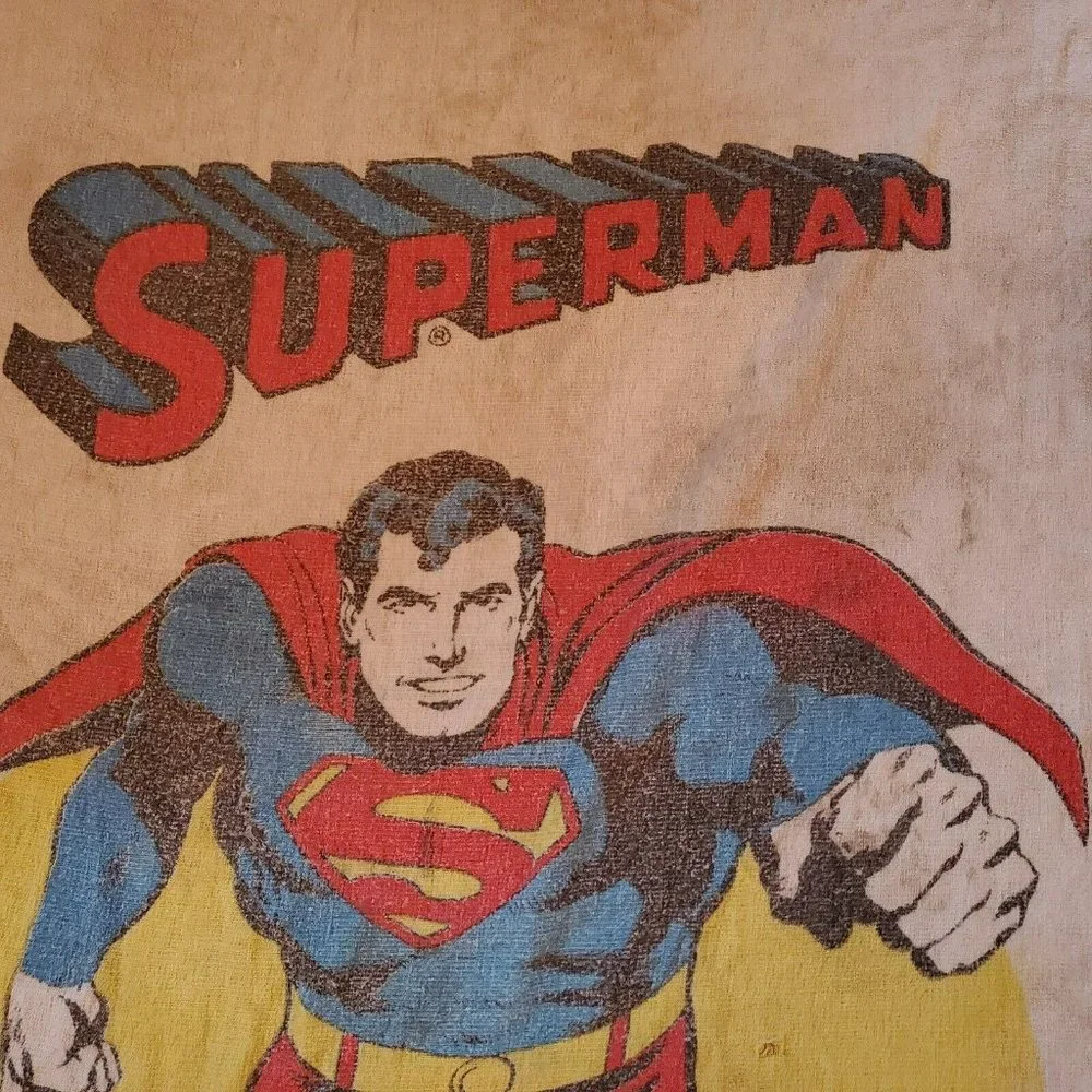 Vintage 1978‎ Superman Beach Towel 59 X 34 (Stained)
